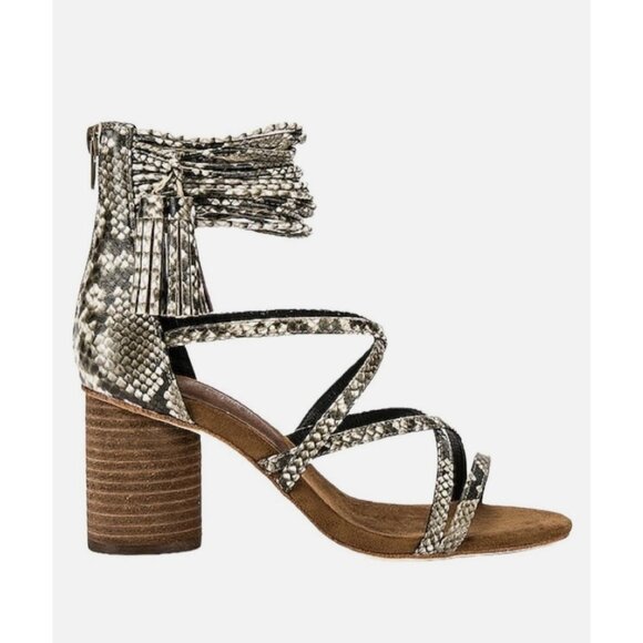 Jeffrey Campbell Women’s 7.5 Despina Snake Tassel Multi Strap Ankle Sandals - Picture 3 of 9